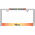 Full Color Signature Dome License Plate Frames - White Vinyl Material